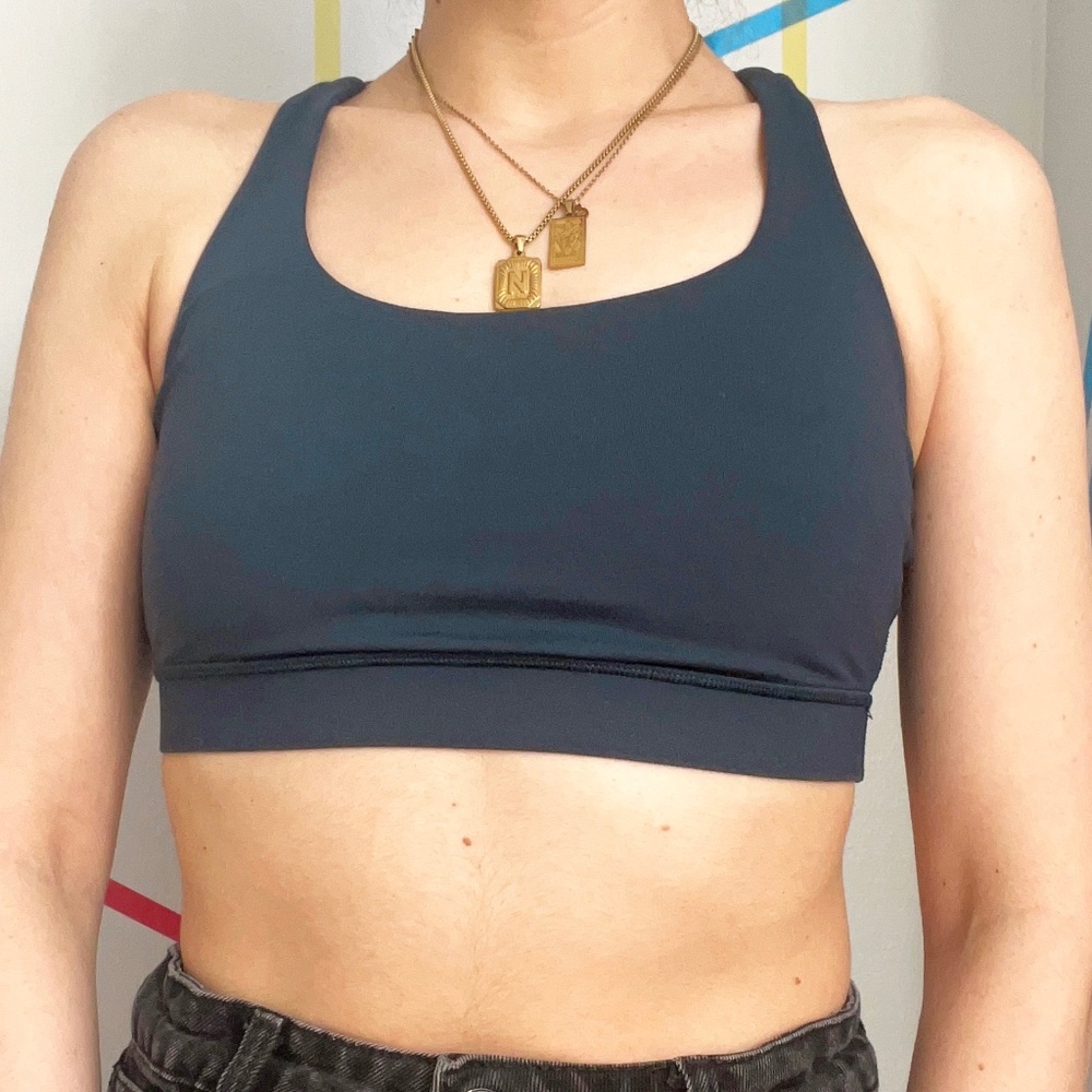 lululemon athletica navy blue sports bra